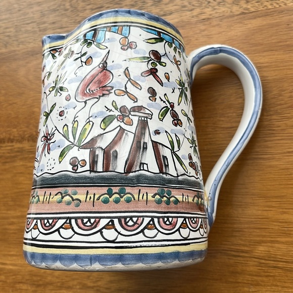 Vintage Alcobaca hand painted pitcher or creamer from Portugal - Picture 2 of 6